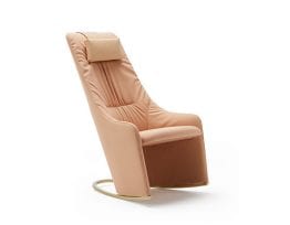 Nagi High Rocking Armchair w. Soft Upholstery & Headrest