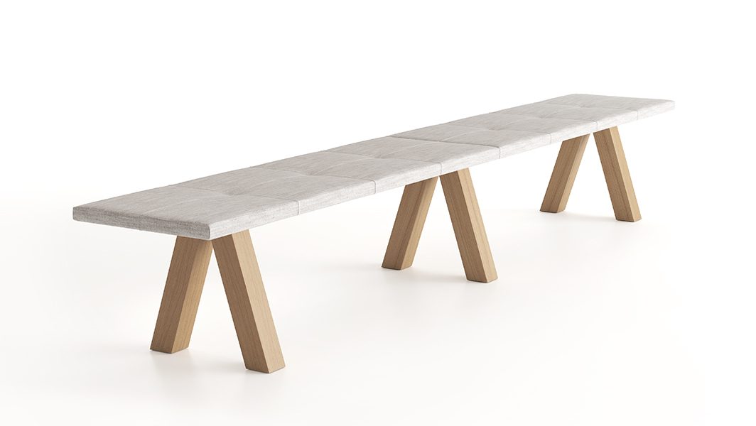 Trestle Bench Double — Padded Upholstery