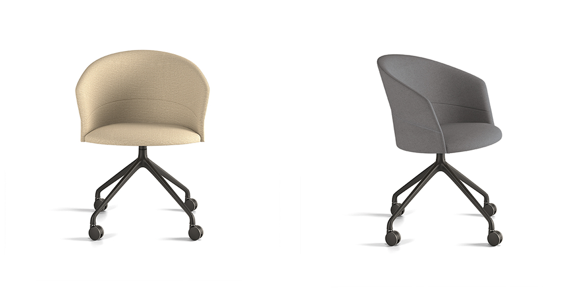 Copa chair, Pyramid Swivel Base and Casters