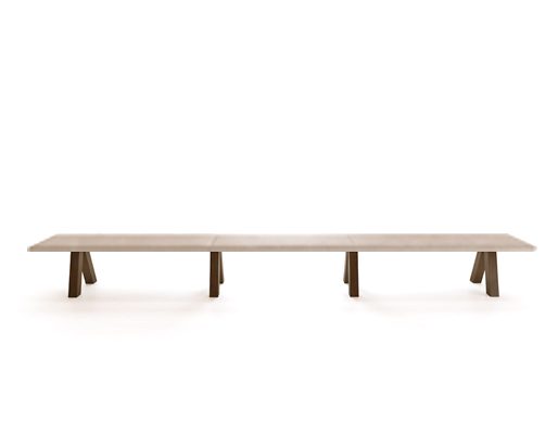 Trestle Bench Triple — Smooth Upholstery