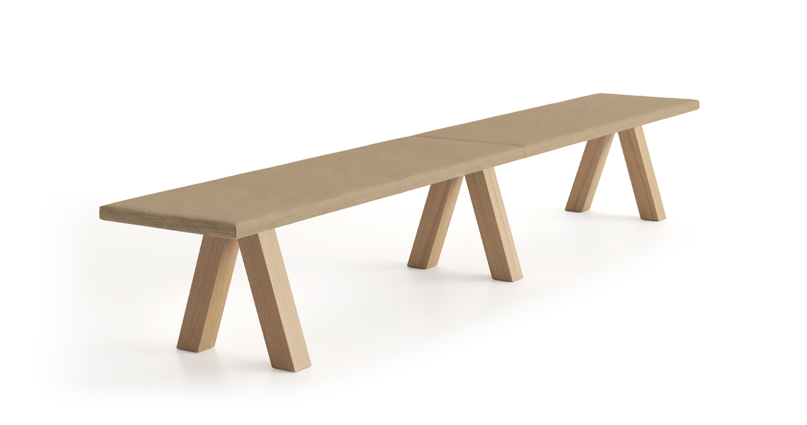Trestle Bench Double — Smooth Upholstery