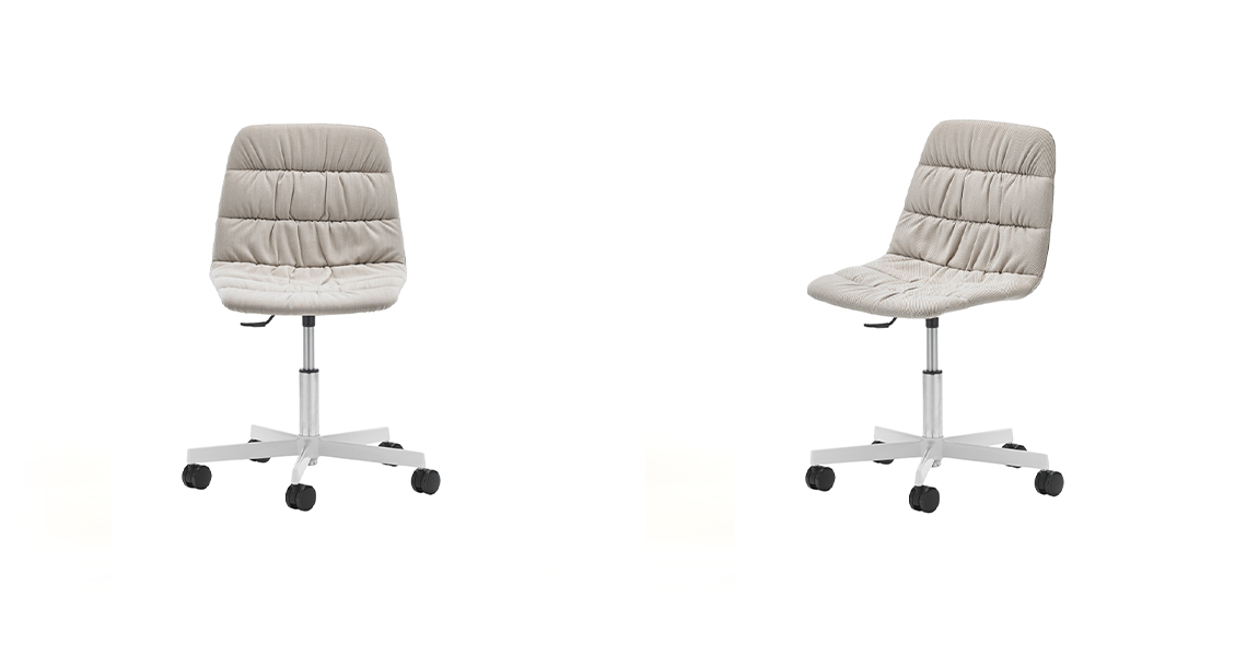 Maarten Chair Five Casters Base Soft Upholstery Viccarbe