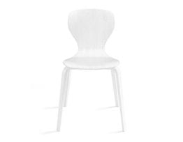 Ears Chair, 4 Wooden Legs Full White