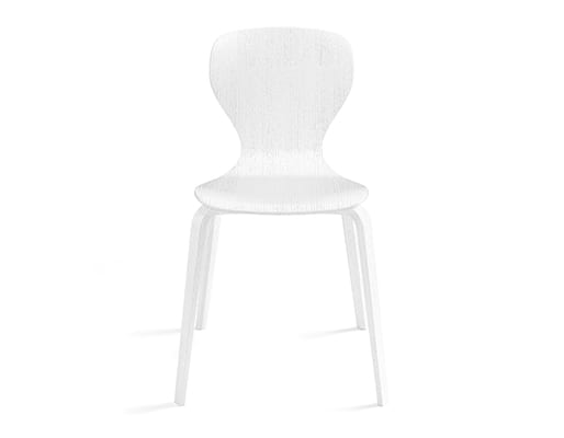 Ears Chair, 4 Wooden Legs Full White