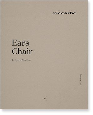 catalogo Ears Chair, 4 Metal Legs Smooth Upholstery