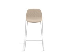 Maarten Counter Stool Low Backrest Sled Base, Smooth Upholstery