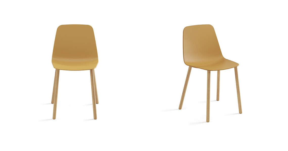 Maarten Plastic Chair 4 Wooden Legs