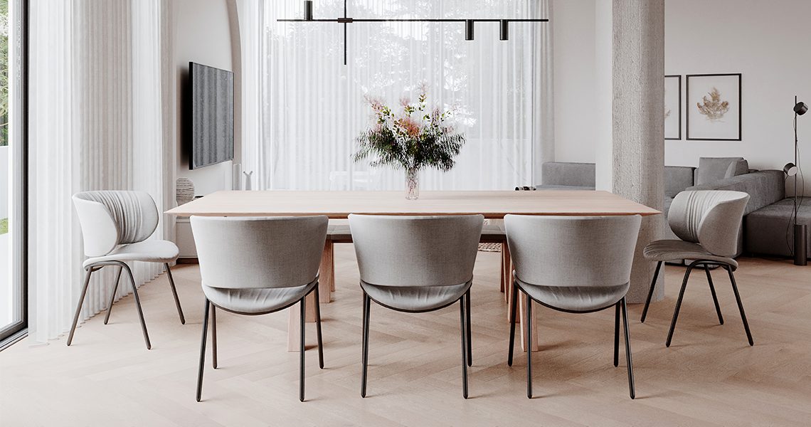 Minimalist furniture | Funda chair & Trestle table | Viccarbe Home