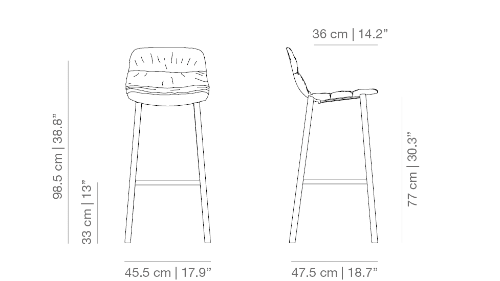 Four wooden legs bar stool | Maarten stool by Victor