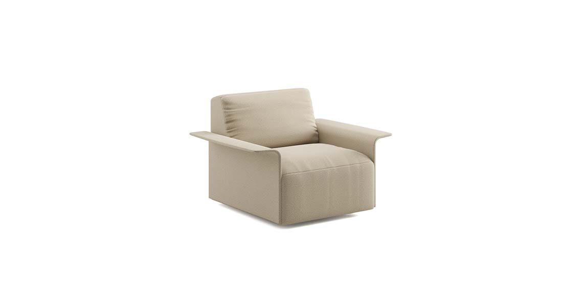 Curved upholstered armrest