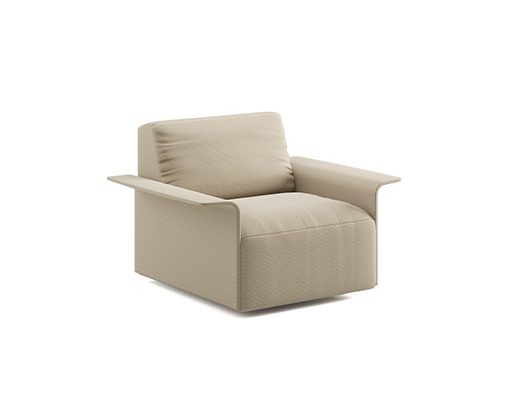 Curved upholstered armrest