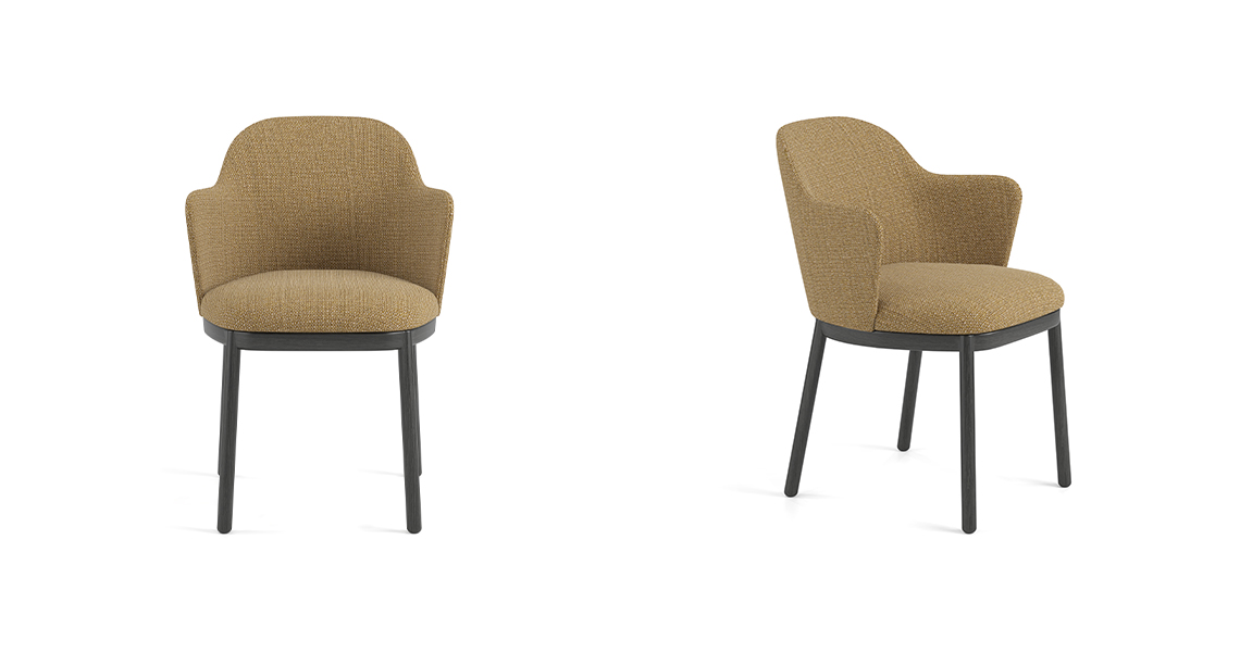 Aleta chair, four wooden legs