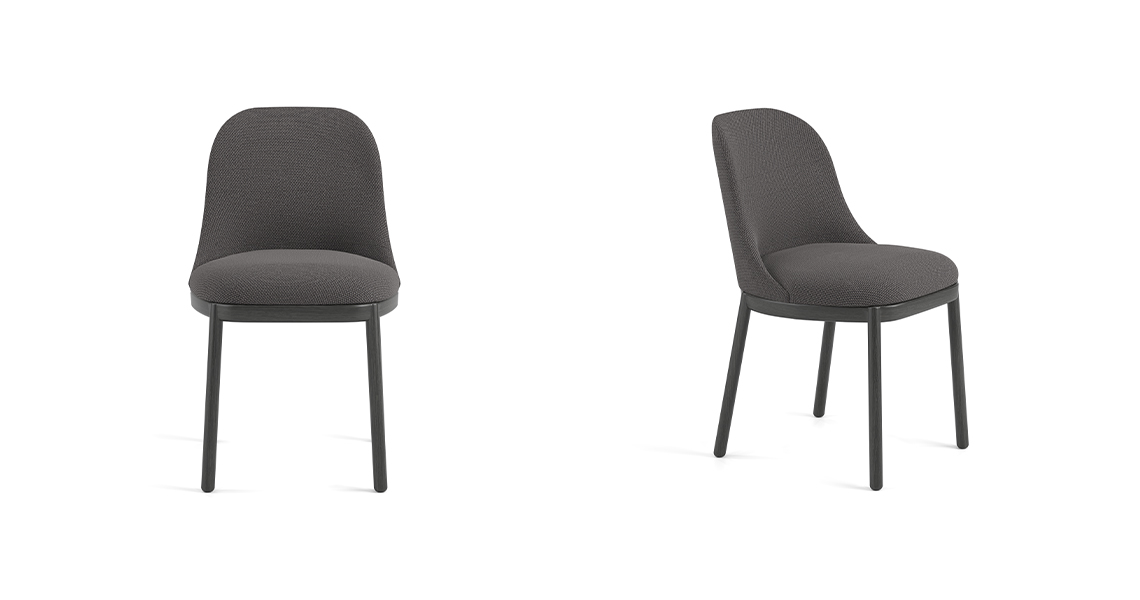 Aleta chair, four wooden legs