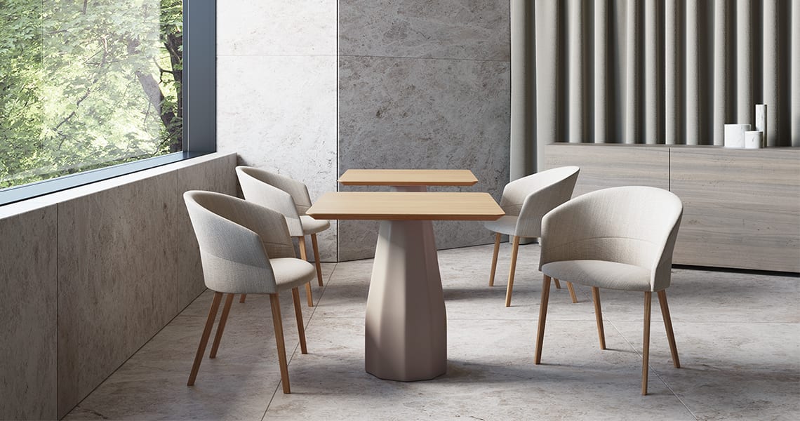 Copa chair, four wooden legs