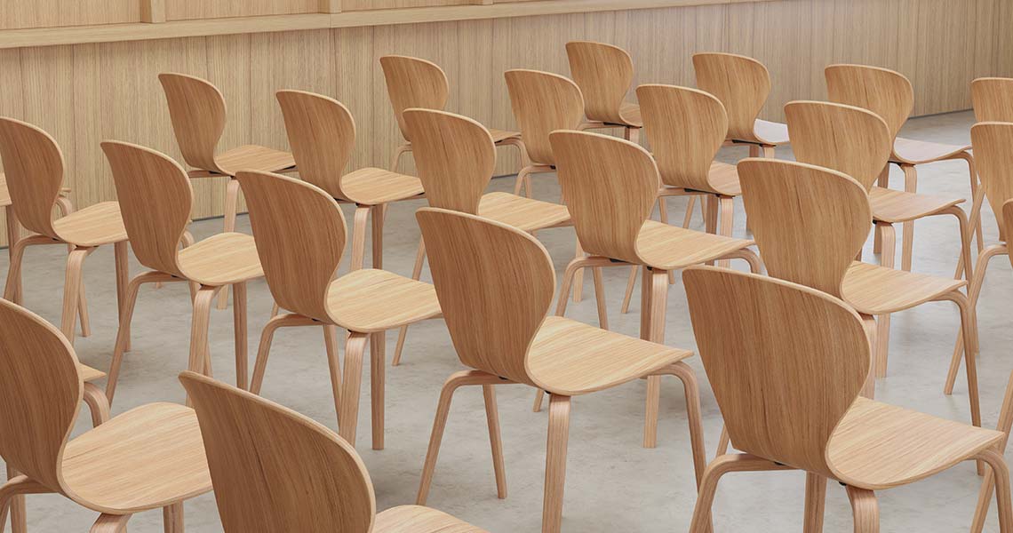 Ears chair, four wooden legs