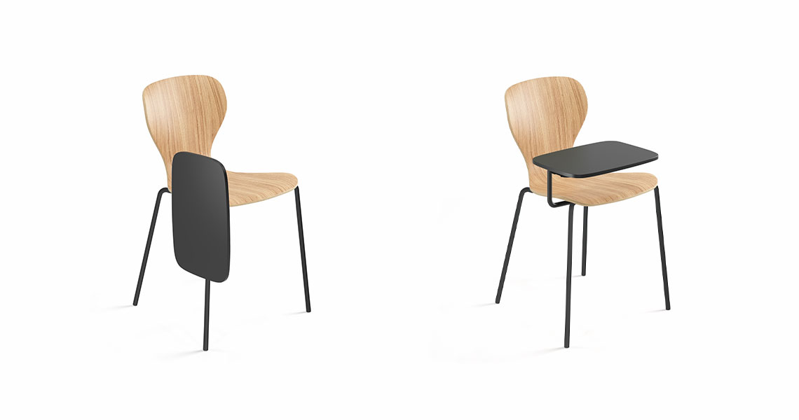 Ears chair, four metal legs