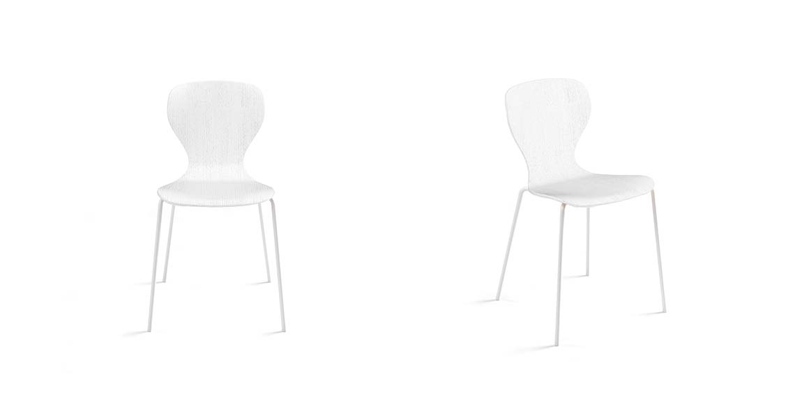 Ears chair, four metal legs