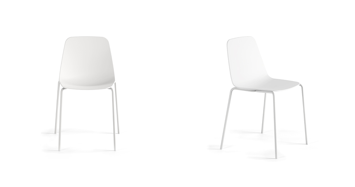 Maarten plastic chair, four metal legs