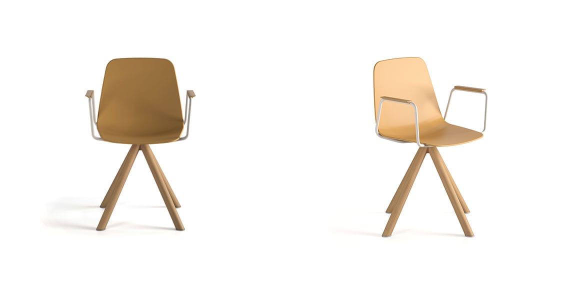 Maarten plastic chair, wooden & swivel