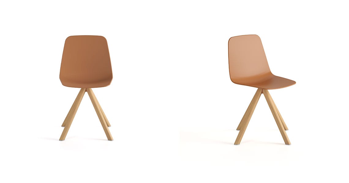 Maarten plastic chair, wooden & swivel