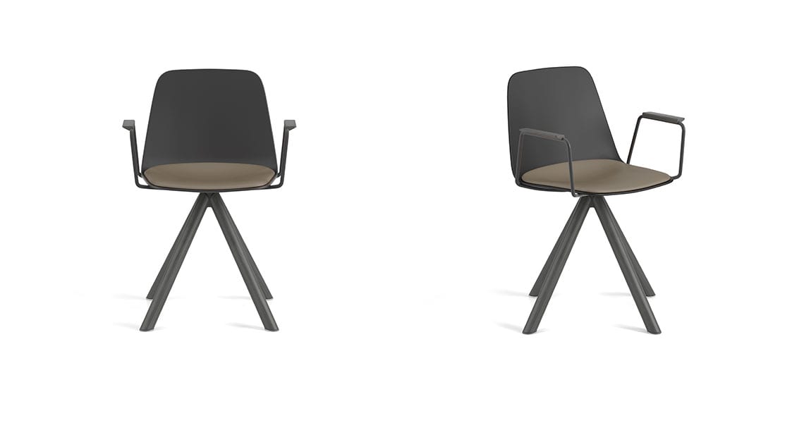 Maarten plastic chair, wooden & swivel