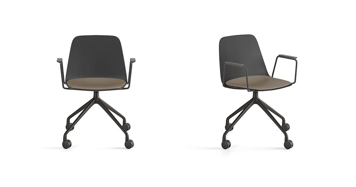 Maarten plastic chair, pyramid & swivel with casters