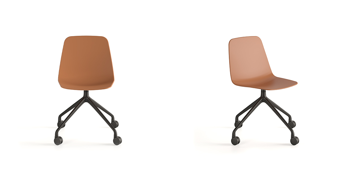 Maarten plastic chair, pyramid & swivel with casters