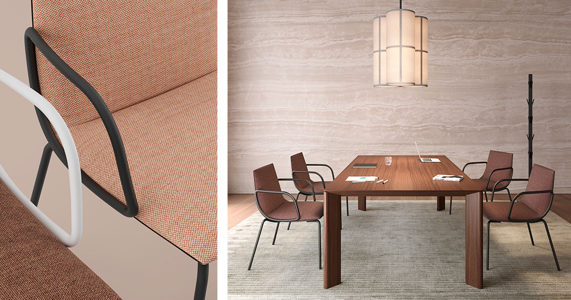 Noha chair, four metal legs