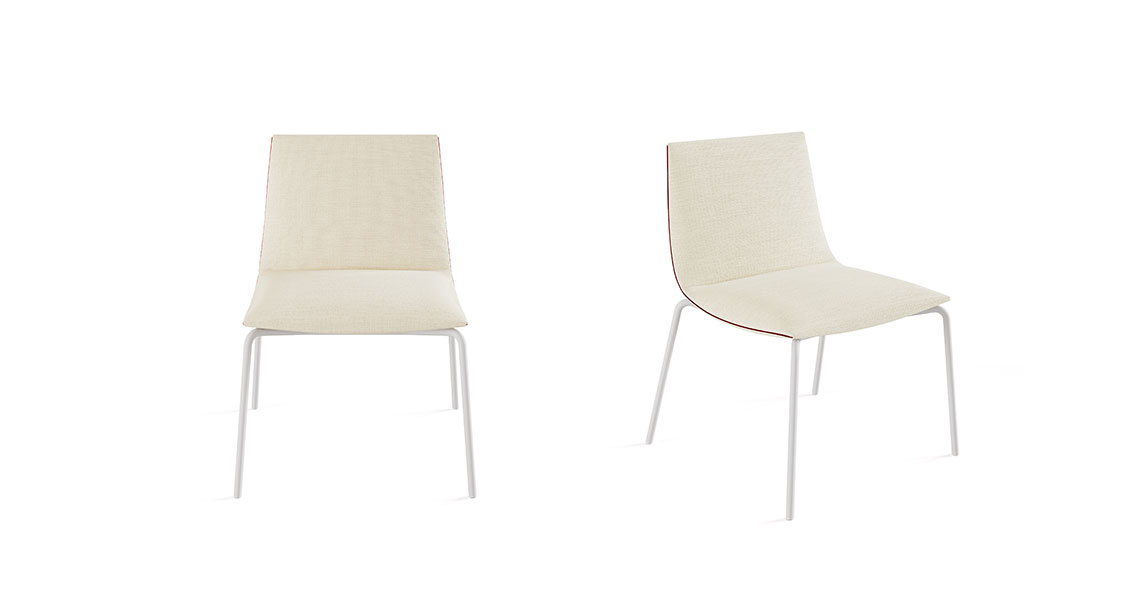 Noha chair, four metal legs