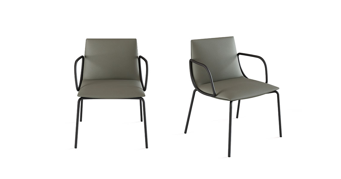 Noha chair, four metal legs