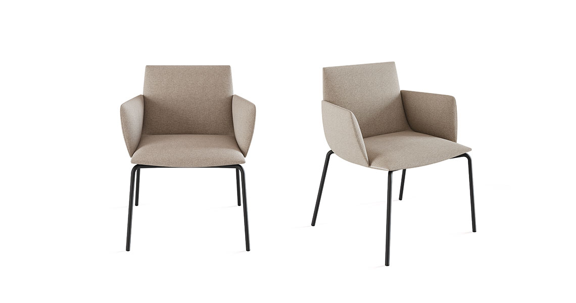 Noha chair, four metal legs