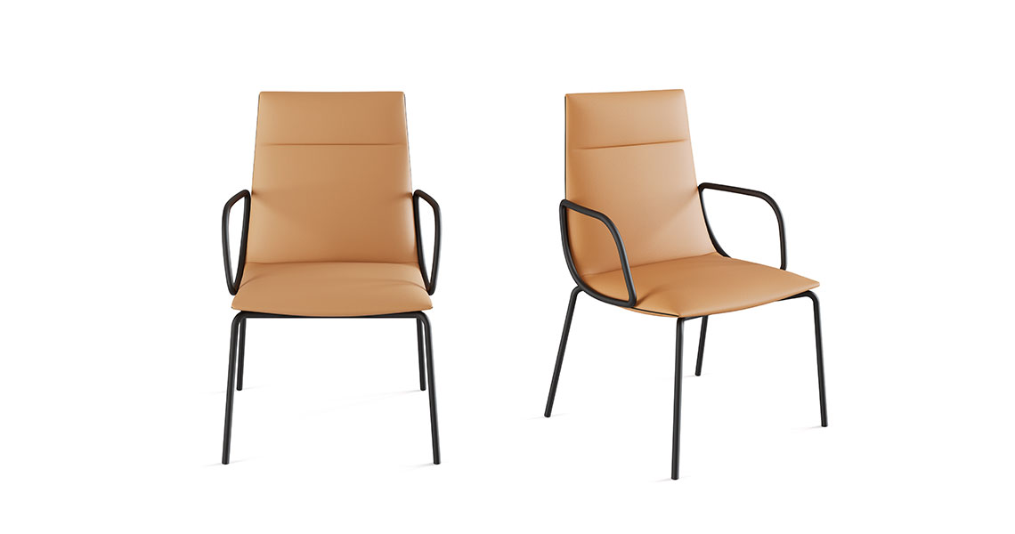 Noha Executive chair, four metal legs