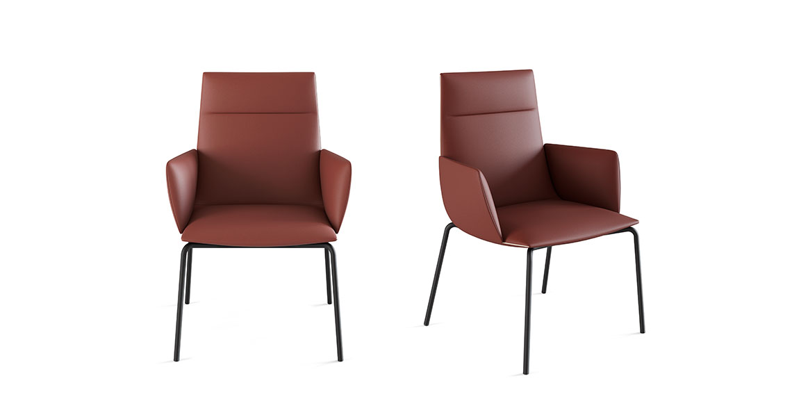 Noha Executive chair, four metal legs