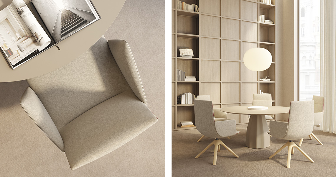 Noha Executive chair, wooden & swivel