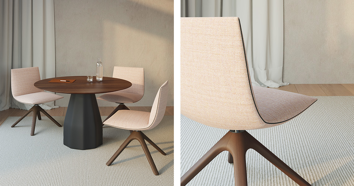 Noha chair, wooden & swivel